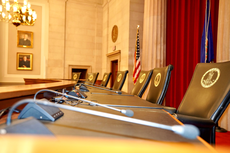 View of Supreme Court of Virginia courtroom