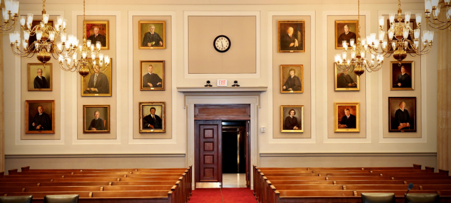 Interior view of the Supreme Court of Virginia Courtroom